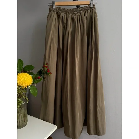 ZARA Olive Green Maxi Skirt - Picture 1 of 4